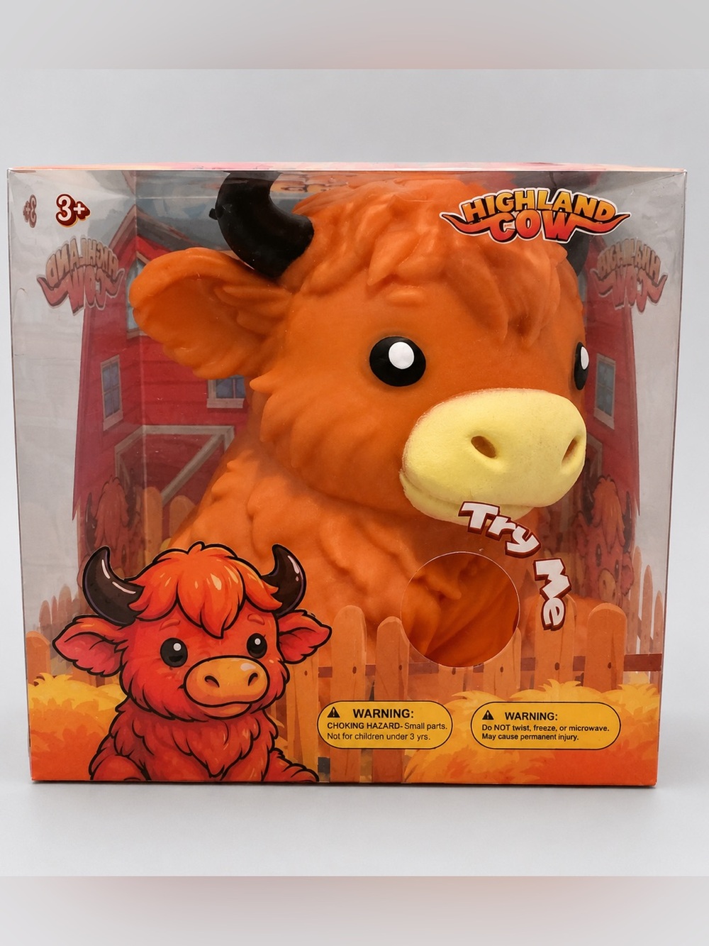 Highland Cow Squishy Toy Orange Cow Stress Relief Sensory Fidget Toy
